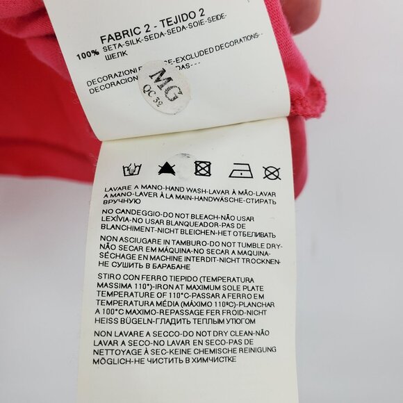 Armani Y2K Resort Coastal Chic Pink Ruffle Sleeve Scoop V Neck Top Shirt Small - Picture 5 of 10